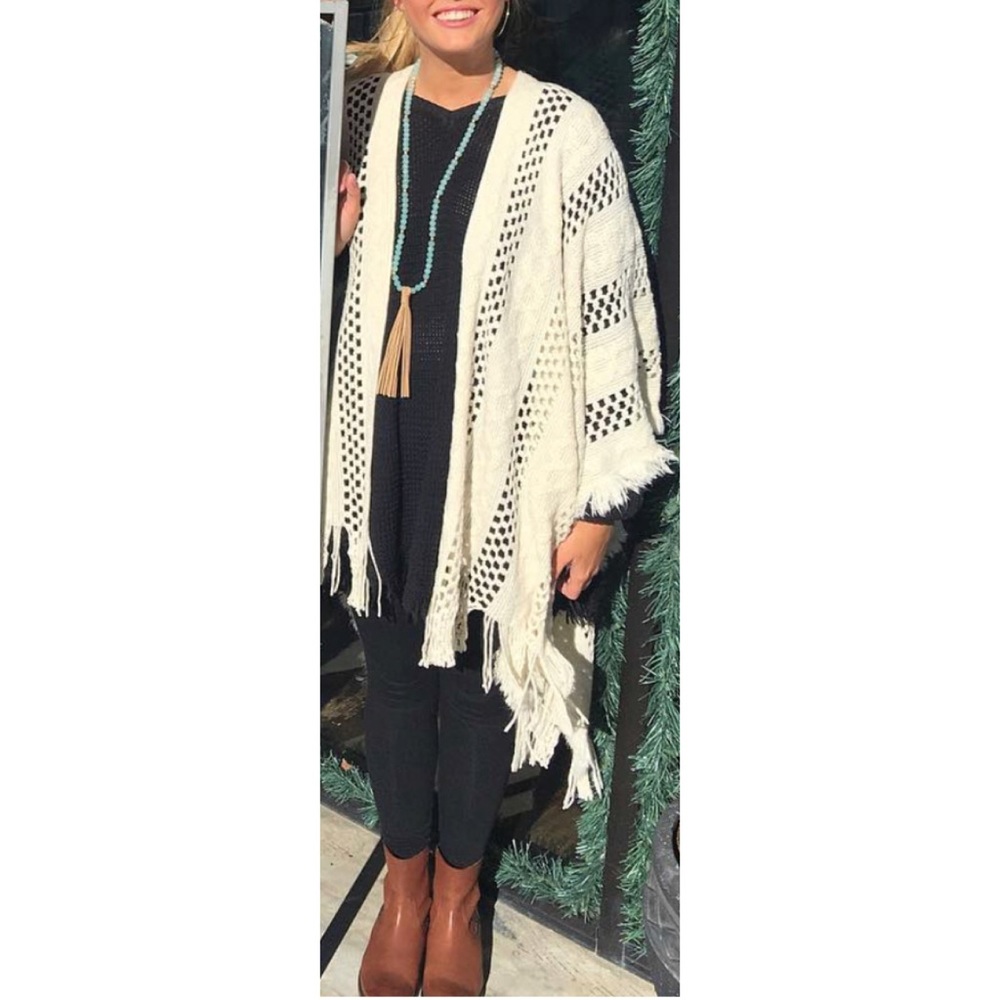 White Fringe Shawl